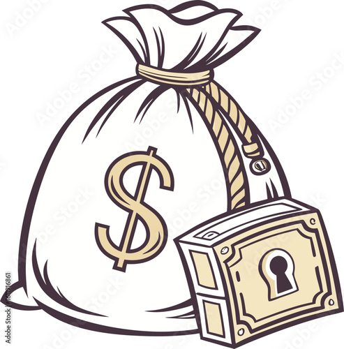 bag of money vector illustration 