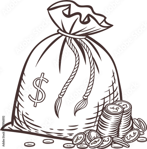 bag of money vector illustration 