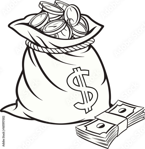 bag of money vector illustration 