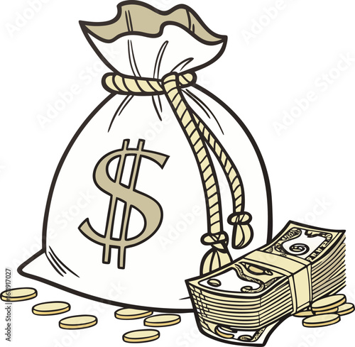 bag of money vector illustration 