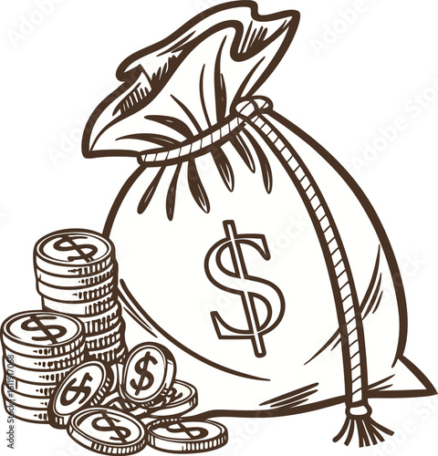 bag of money vector illustration 