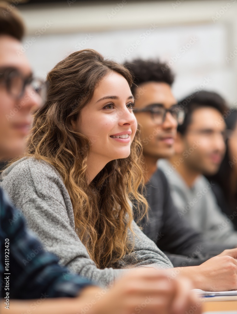 Obraz premium Students Collaborating in Classroom for Group Presentation Without Interruption During Their Learning Activity