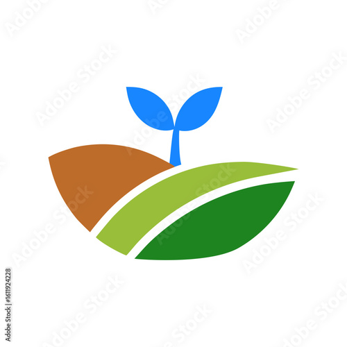 Abstract seed sprouting with surrounding rays shown in minimal organic themed design