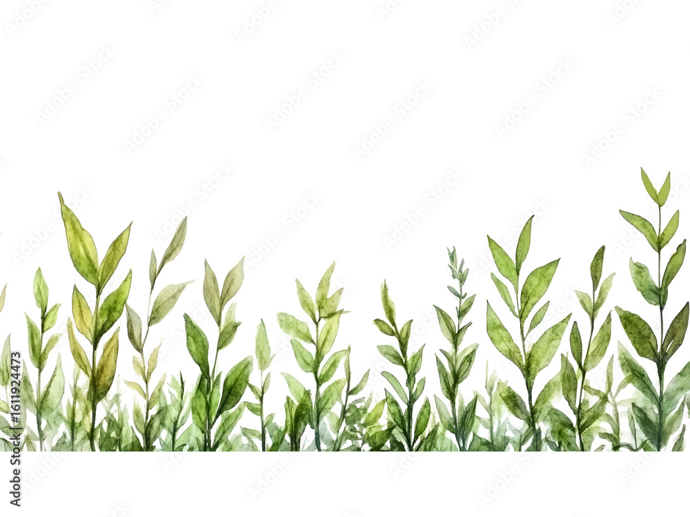 Obraz premium A detailed illustration of various shades of green foliage.