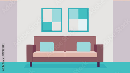 Elegant and peaceful living space depicted as a harmonious scene