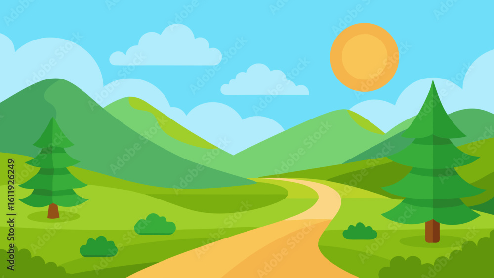 Fototapeta premium landscape with mountains and trees