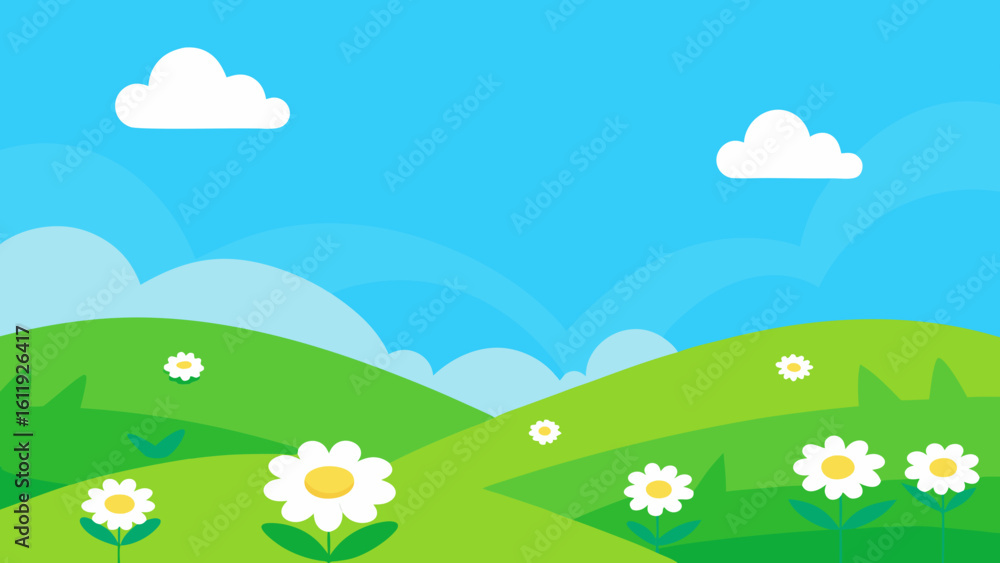 meadow with flowers and butterflies meadow with flowers and butterflies