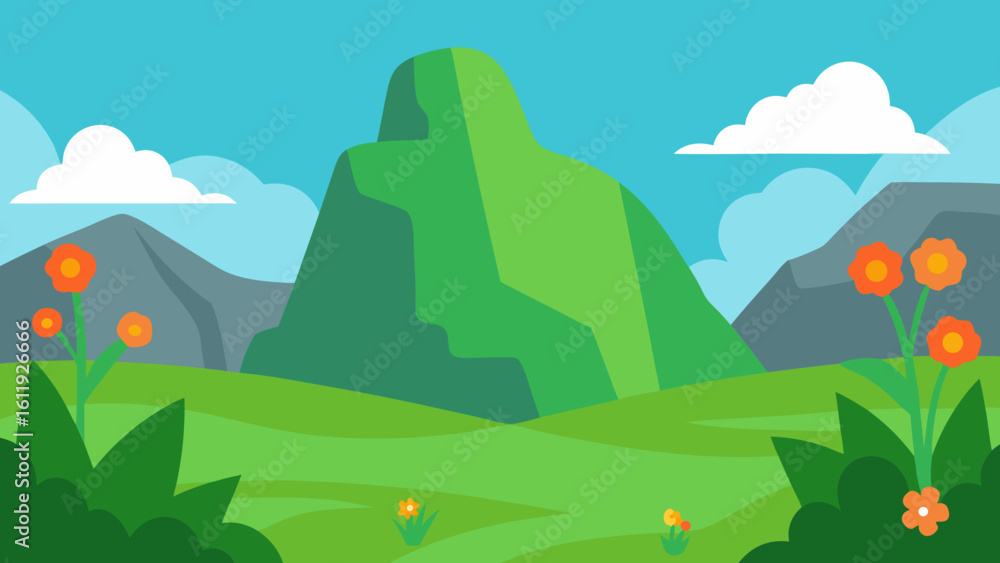 Obraz premium landscape with mountains and trees