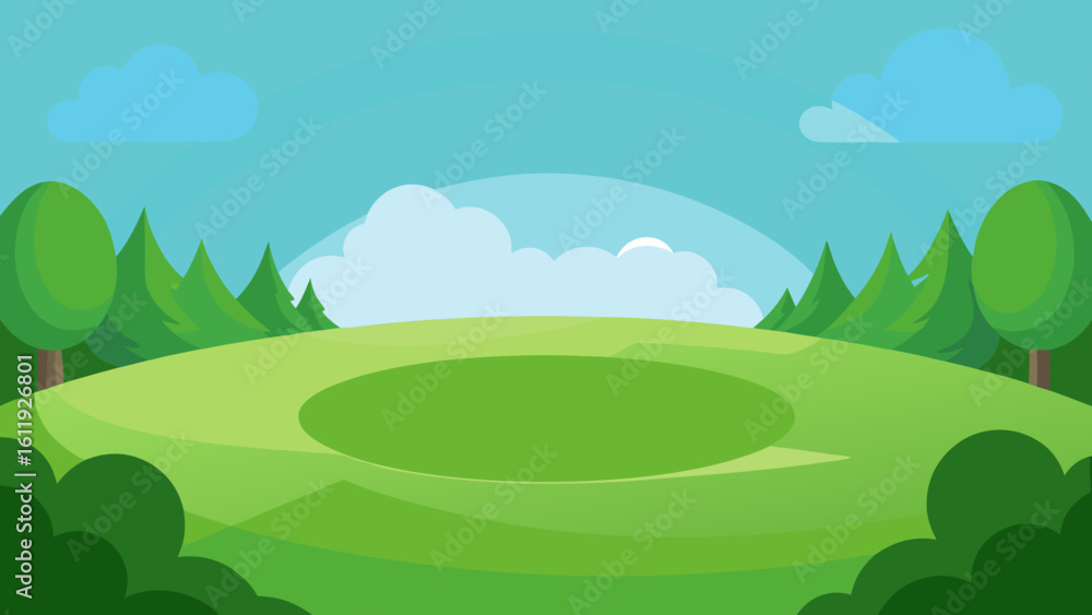 Obraz premium landscape with trees and clouds