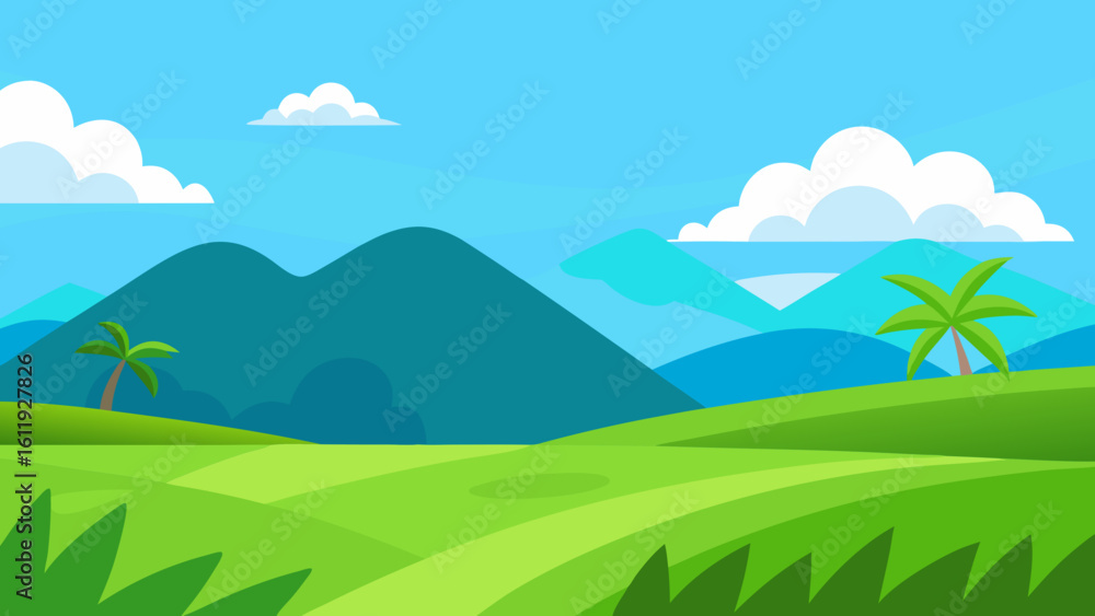Fototapeta premium landscape with mountains and blue sky