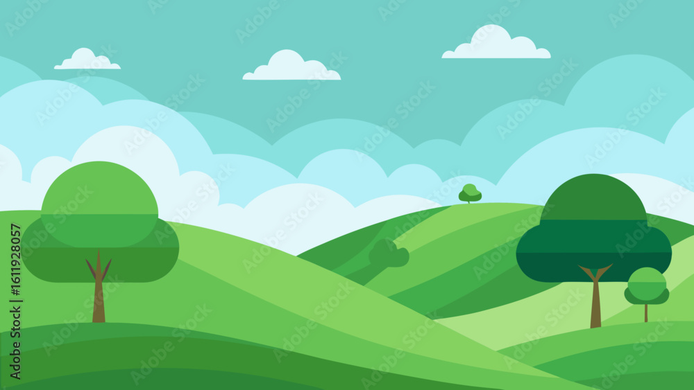 Fototapeta premium landscape with trees and mountains