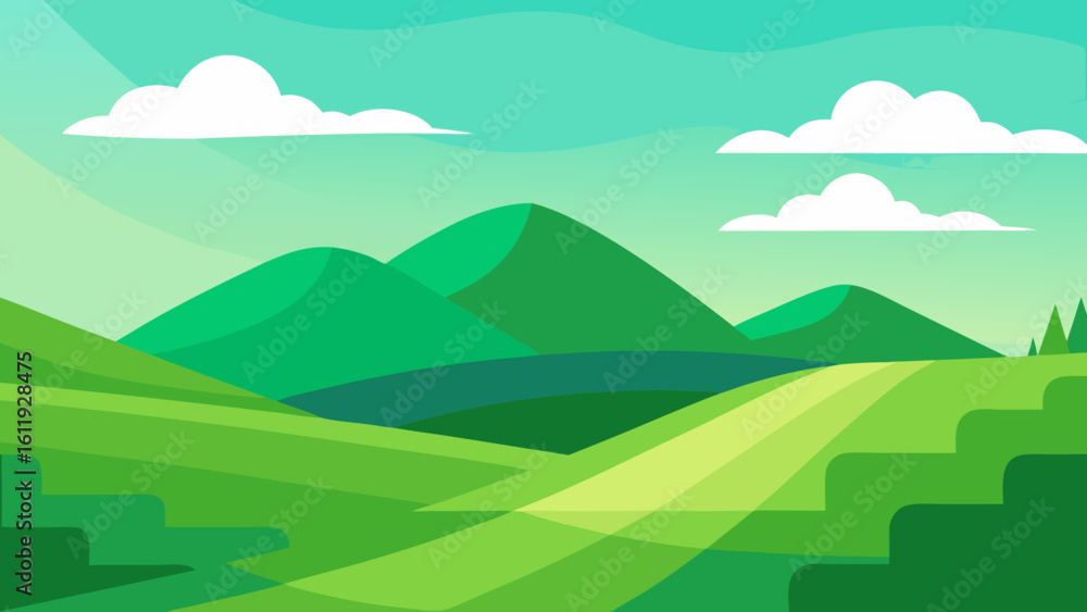 Obraz premium landscape with mountains and clouds