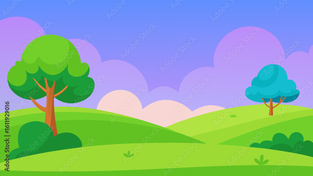 Fototapeta premium landscape with trees and clouds
