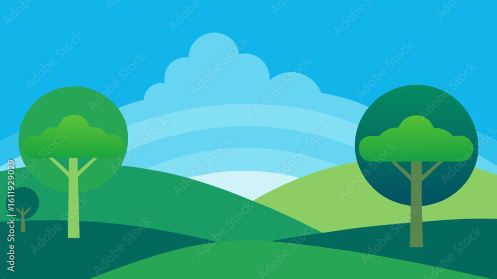 Fototapeta premium landscape with trees and blue sky