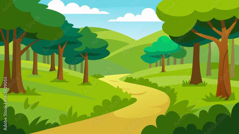 Fototapeta premium landscape with trees and mountains