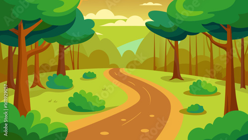 landscape with trees and mountains