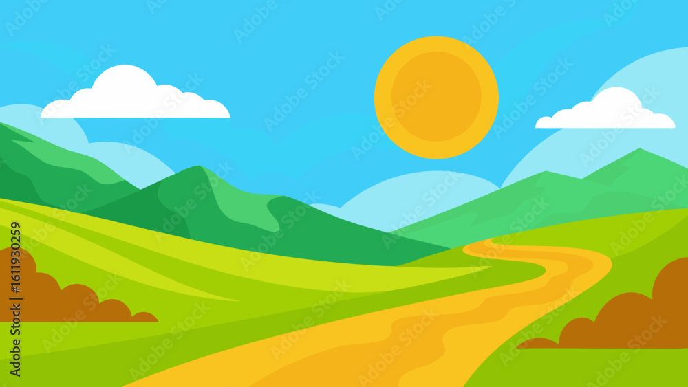 Fototapeta premium landscape with mountains and hills