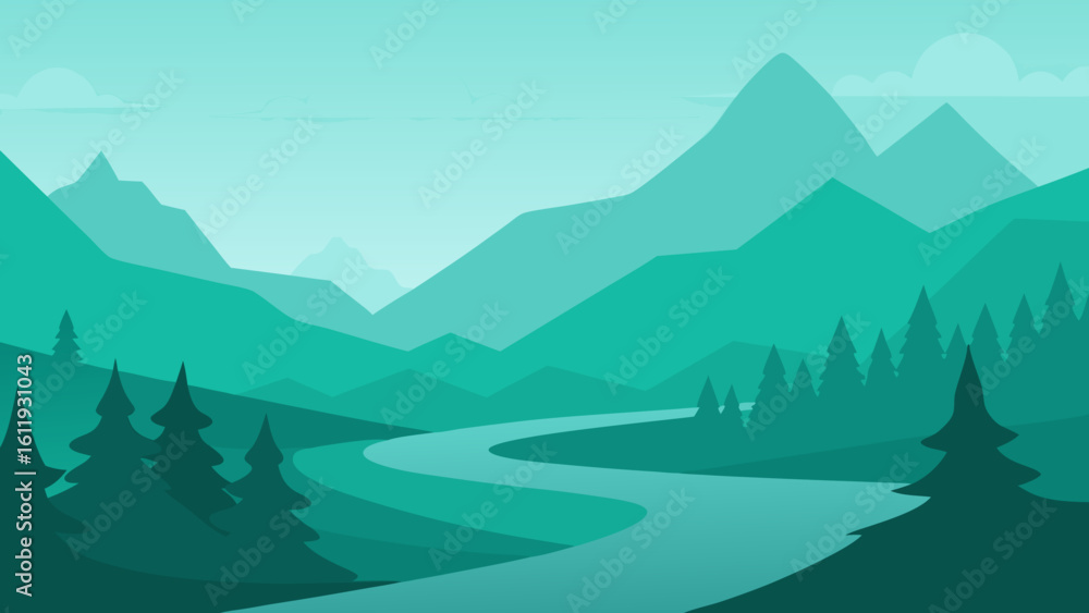 Fototapeta premium winter mountain landscape with trees
