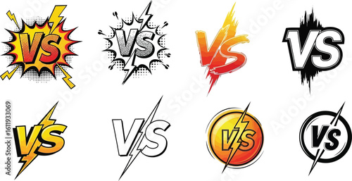 Dynamic VS logos for battle, competition, and sports showdowns