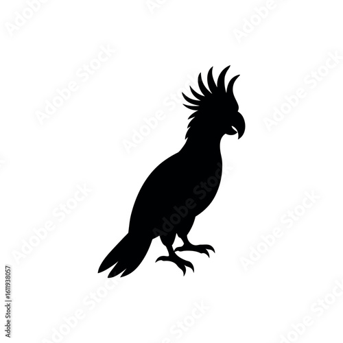A cockatoo Bird's silhouette art on vector illustration.