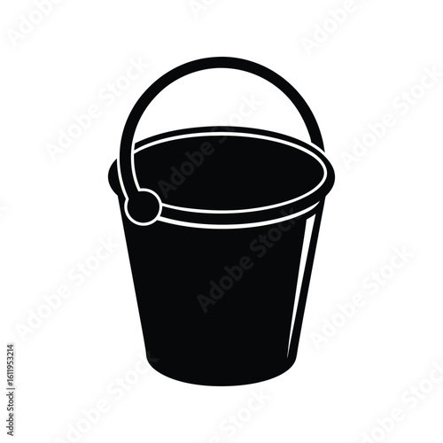 empty bucket isolated on white