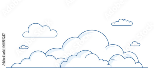 A seamless vector illustration of a blue sky cloudscape, perfect for a cloud computing concept design