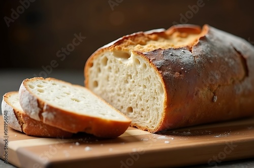 Wholesome Wheat Loaf Bread Slices Simple Baking, Appetizing Texture ai generated