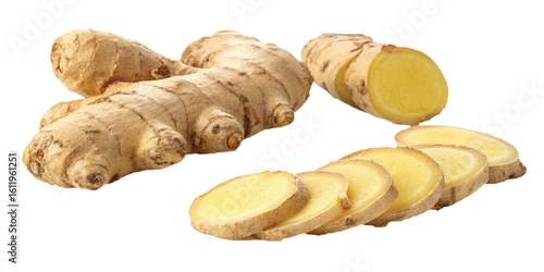 A High Angle Studio Shot of Ginger Root Both Who