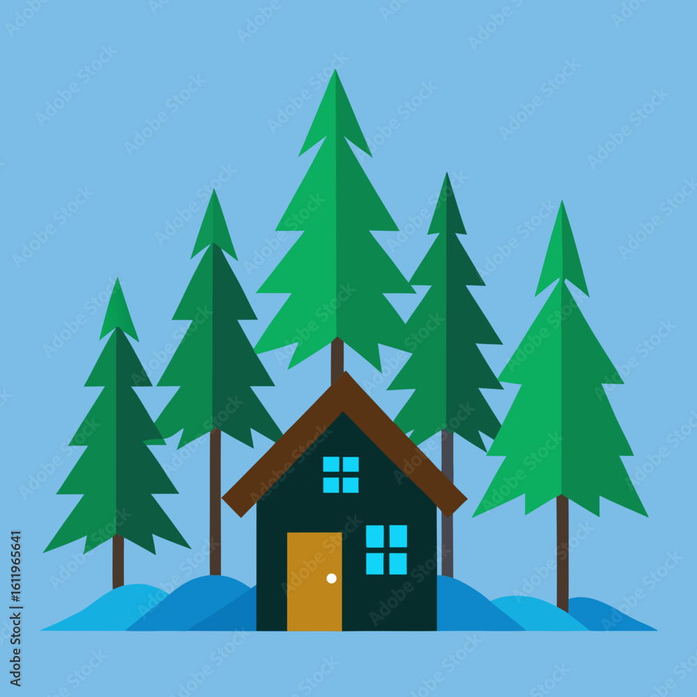 Obraz premium winter landscape with house