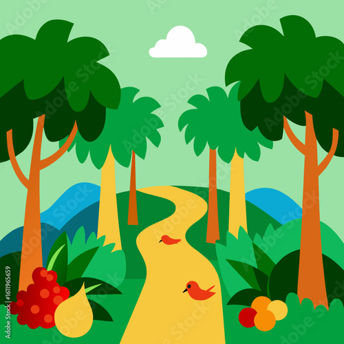 tropical island with palms