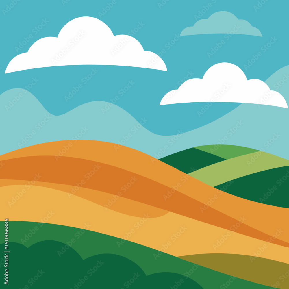 Obraz premium landscape with hills and sky