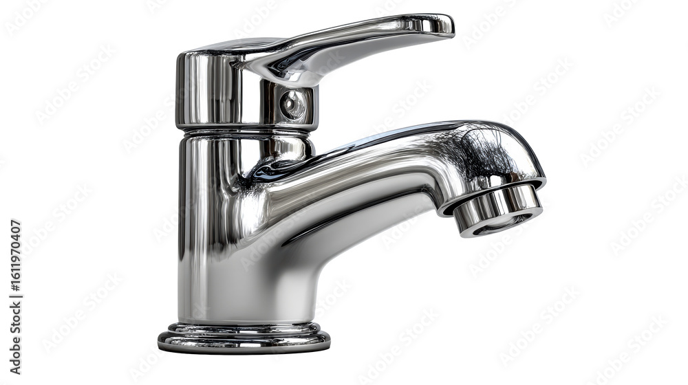 Stylish chrome faucet for modern kitchen or bathroom design Stylish chrome faucet for modern kitchen or bathroom design