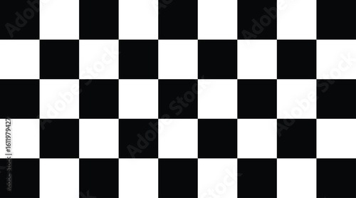 Black and white checkers line seamless pattern repeating banner. Racing flag stripe speed texture 