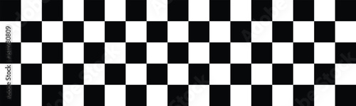 Black and white checkered line seamless pattern repeating banners of racing flag stripe speed texture 