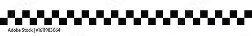 Black and white checkered line seamless pattern repeating banner. Racing stripe graphics on endless background. 