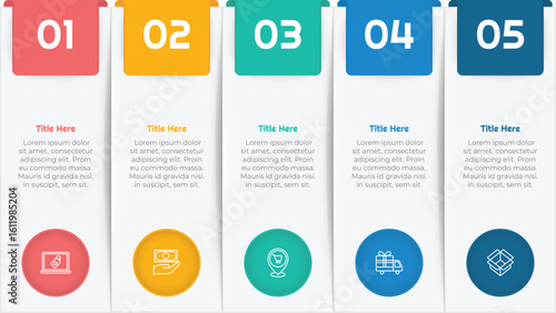 5 Options or Steps Infographic Element for presentations, reports, and web