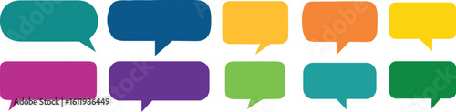 Set of Colored Speech Bubble Pack Templates. Different Speech bubbles for talk, dialogue decoration.