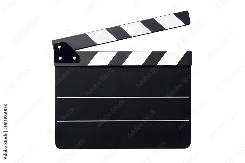 Obraz premium Classic Movie Film Clapperboard Open - Isolated on Transparent Background