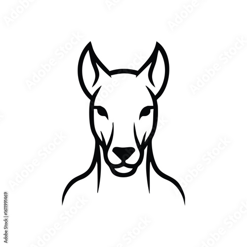 Elegant White Deer Head Vector. Stunning minimalist illustration of a noble animal's face against a deep black background. Represents purity, agility, and wild spirit.