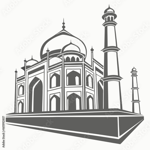 taj mahal vector illustration