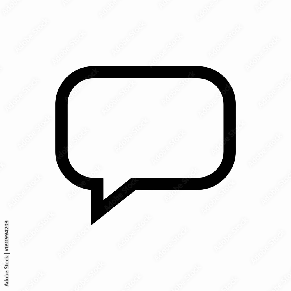 Naklejka premium Speech Bubble Icon Black Chat Message Symbol Vector