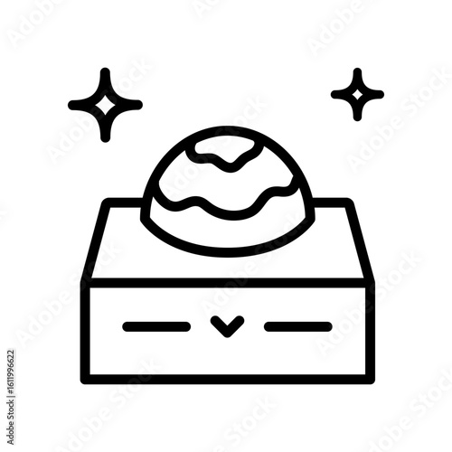 Bath bombs gift box icon. Vector simple illustration from beauty concept. Bath salts bomb, beauty, cosmetic, related to relaxation, spa, wellness. Isolated on white