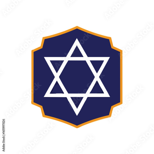 Sacred Jewish Star Shield Design. Elegant Magen David symbol on a dark background. This spiritual icon embodies deep faith, ancient tradition, and lasting community connections.
