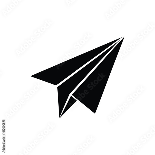 A paper plane silhouette vector art illustration