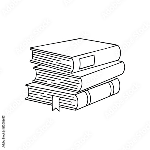 Stacked Books Learning Icon. Clean graphic of multiple volumes symbolizing scholarship and intellectual growth. Perfect for educational or academic projects.