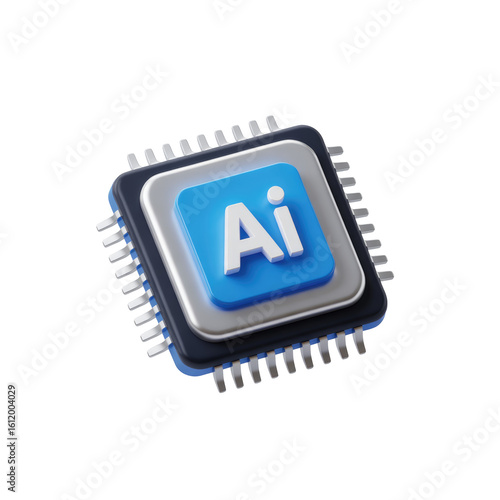 Ai chip technology illustration showing intricate details of artificial intelligence processor