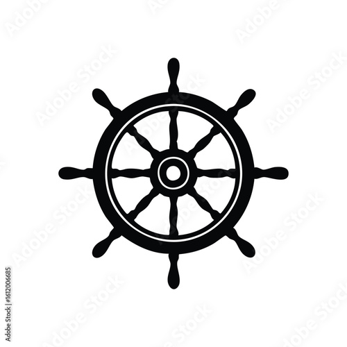 Dharma Wheel Spiritual Symbol. Ancient Buddhist emblem representing wisdom, peace, and the eightfold path. This profound spiritual sign promotes enlightenment and harmony.