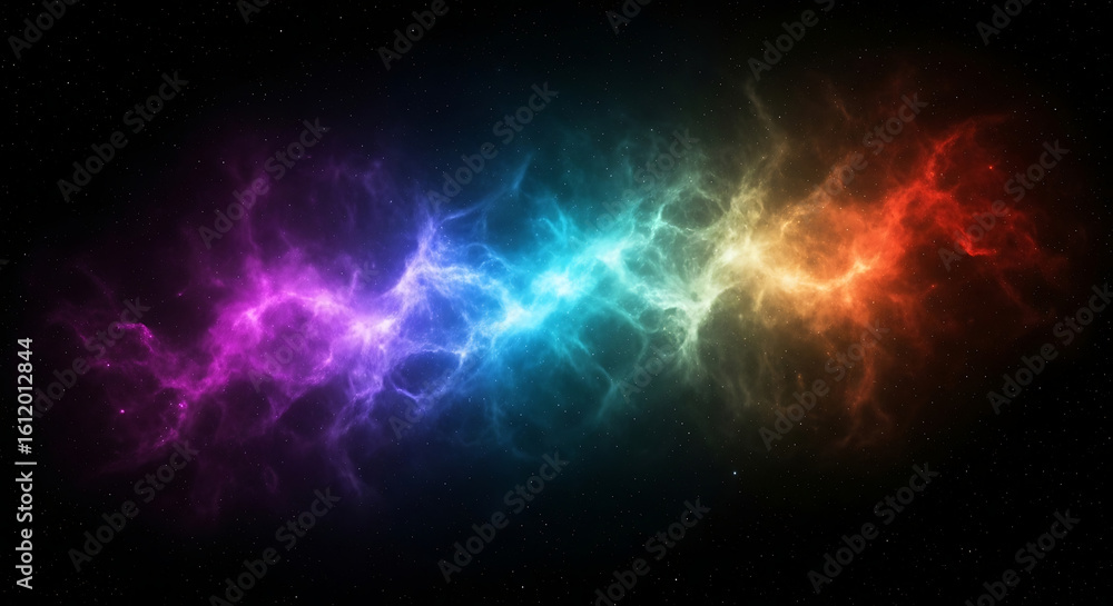Fototapeta premium A vibrant and colorful nebula stretches across the vast expanse of space