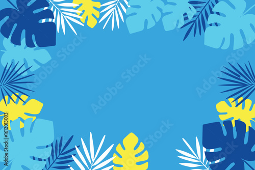 colorful tropical foliage frame vector ai eps jpeg png design element for summer themes