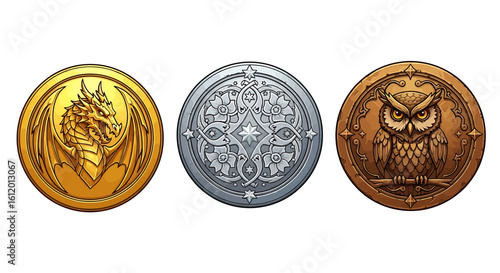 Unique ornate coins.